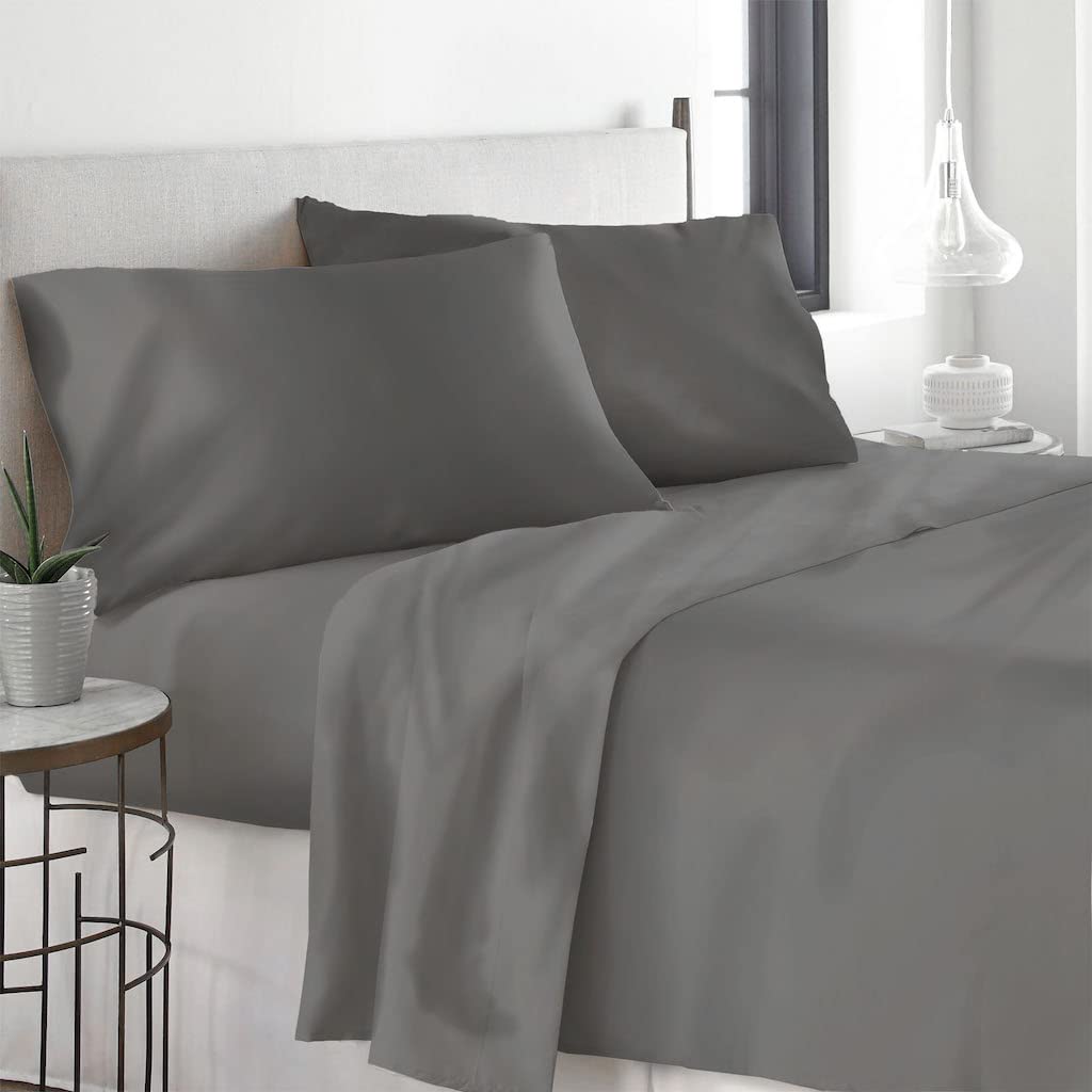 Ensemble de literie Queen en polyester rafraîchissant pour un sommeil confortable, 4 pièces