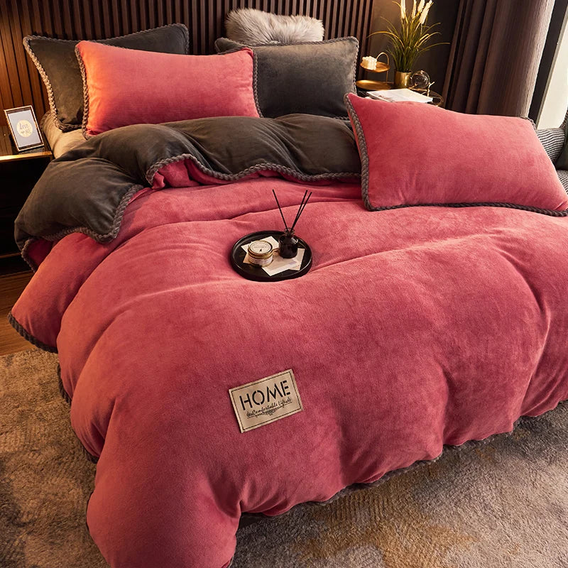 Ensemble de couette en polaire veloutée pour lits king et queen avec confort extra doux et chaleur