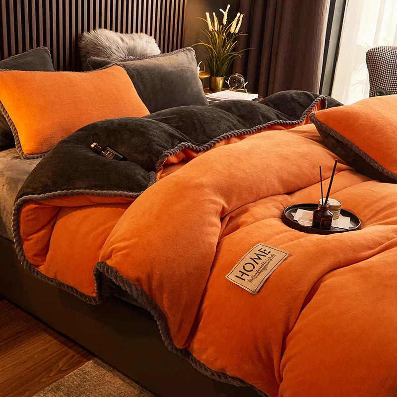 Ensemble de couette en polaire veloutée pour lits king et queen avec confort extra doux et chaleur