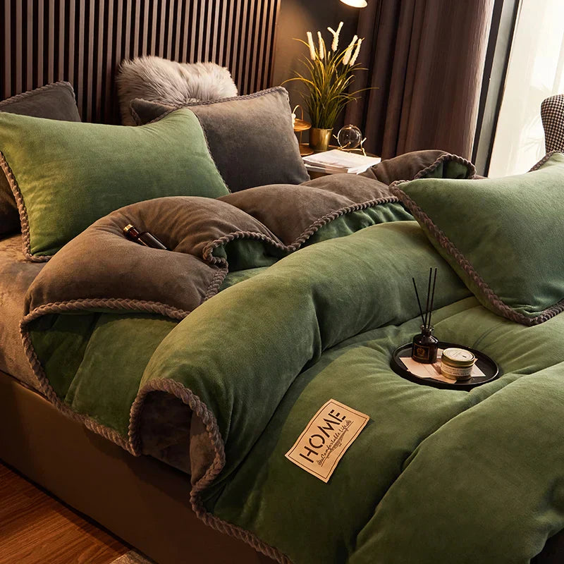 Ensemble de couette en polaire veloutée pour lits king et queen avec confort extra doux et chaleur