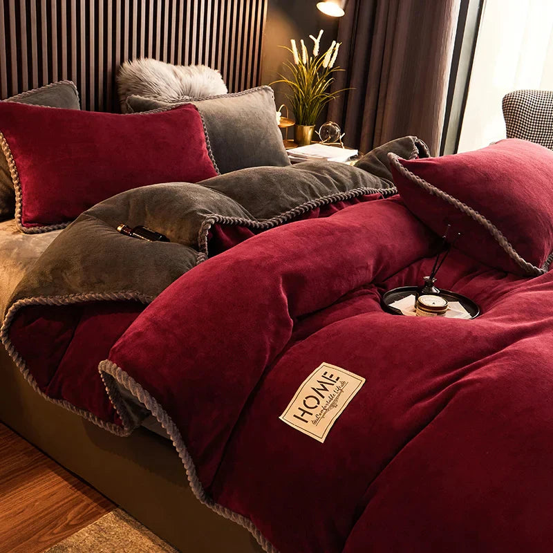 Ensemble de couette en polaire veloutée pour lits king et queen avec confort extra doux et chaleur