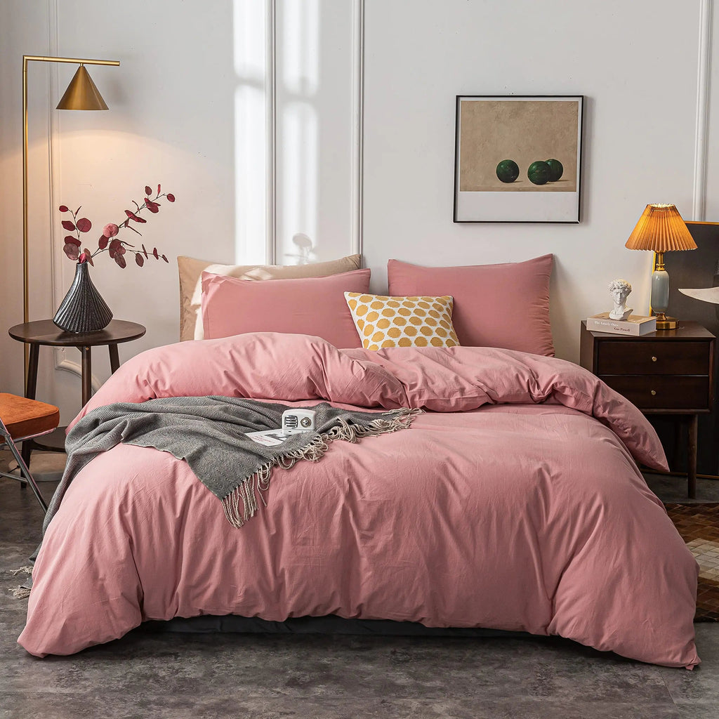 Set copripiumino elegante in microfibra con chiusura a cerniera per un comfort traspirante tutto l'anno