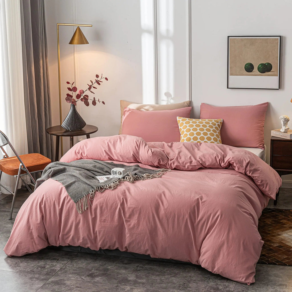 Set copripiumino elegante in microfibra con chiusura a cerniera per un comfort traspirante tutto l'anno