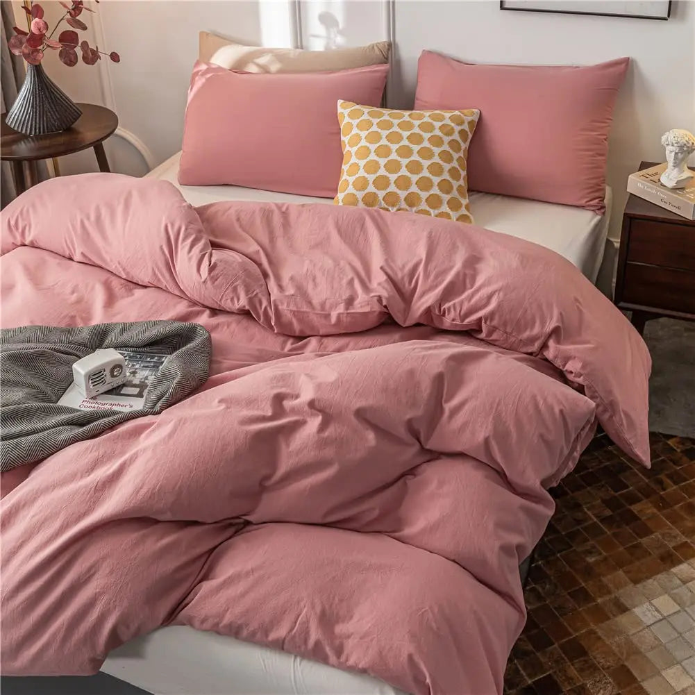Set copripiumino elegante in microfibra con chiusura a cerniera per un comfort traspirante tutto l'anno