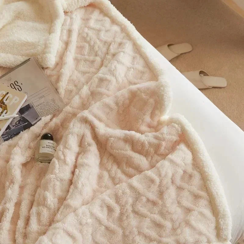 LuxyCozy silná deka z ovčí vlny s měkkostí fleecu pro lehké zimní teplo
