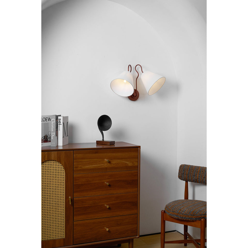 Geschwungene doppelwandige Wandleuchte | Ormexis