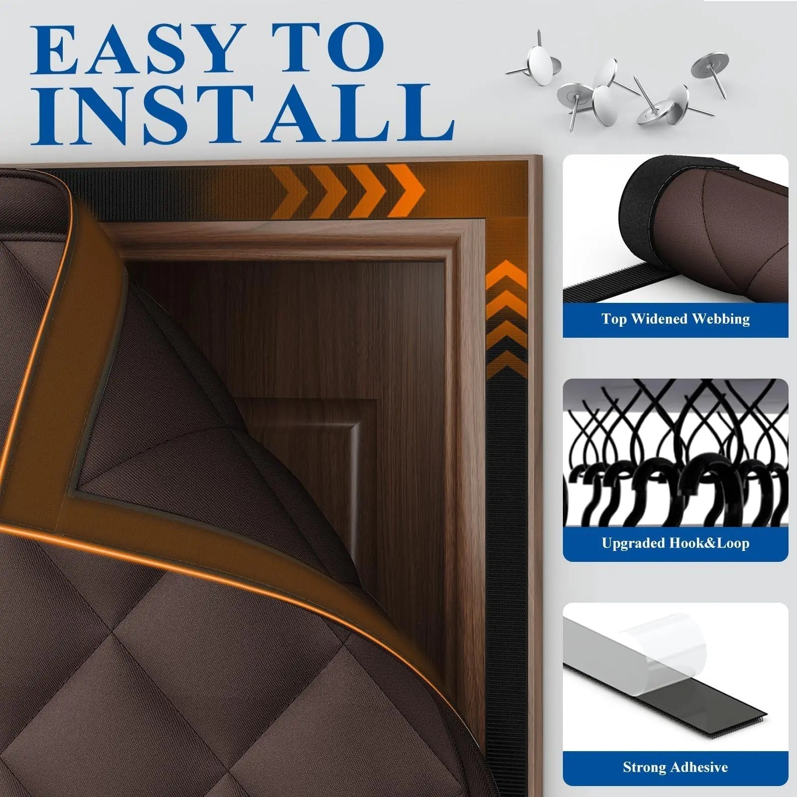 Waterproof Door Curtain With Thick Cotton Insulation And Magnetic Closure