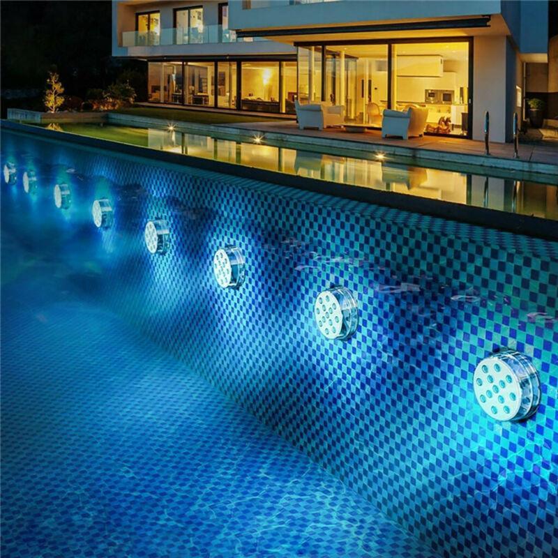 Lumină plutitoare magnetică pentru piscină cu telecomandă LED, 12 culori pentru atmosferă nocturnă