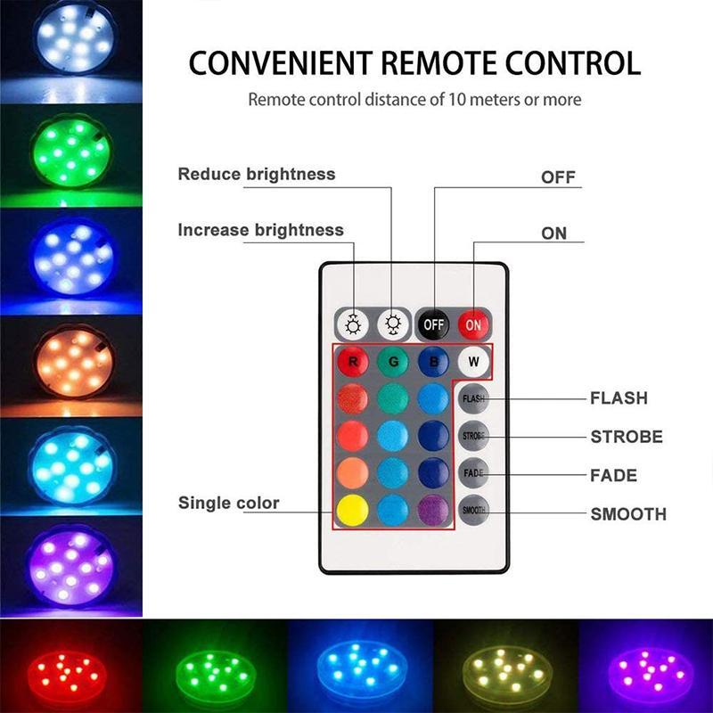 Lumină plutitoare magnetică pentru piscină cu telecomandă LED, 12 culori pentru atmosferă nocturnă