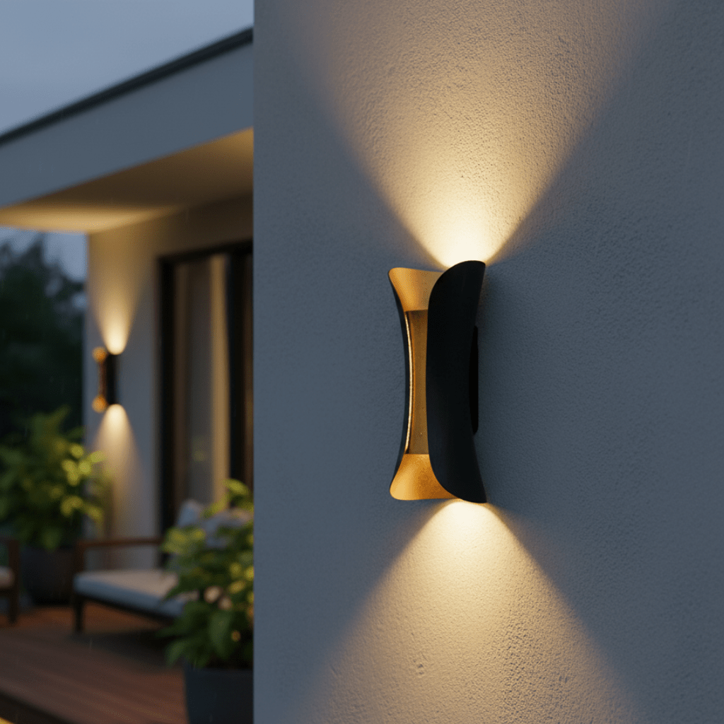 Lámpara de pared exterior arqueada LED LumaCurve IP65 resistente a la intemperie