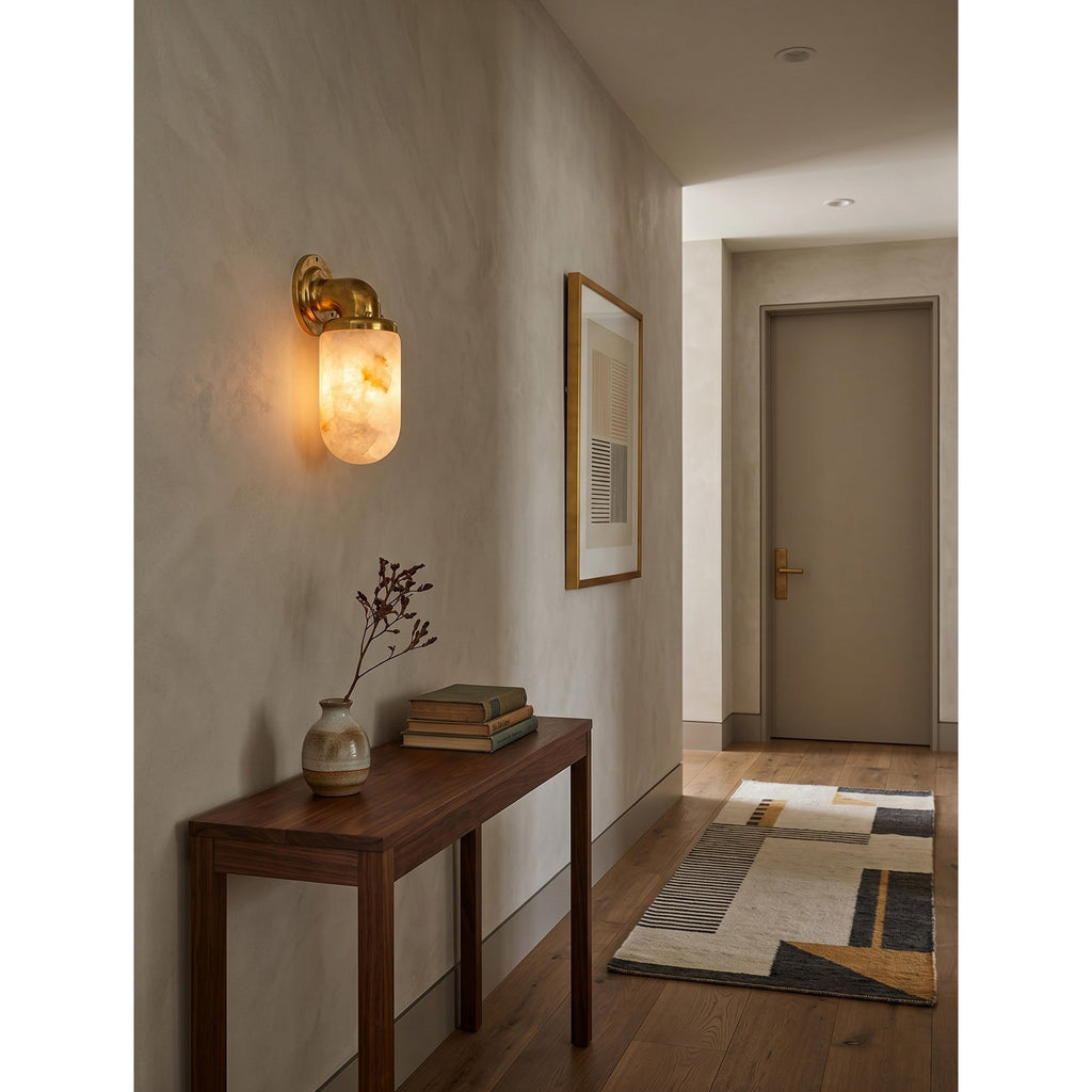 Aplique de pared utilitario vintage color alabastro | Ormexis