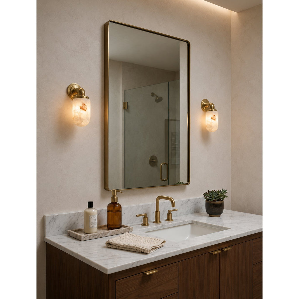 Aplique de pared utilitario vintage color alabastro | Ormexis