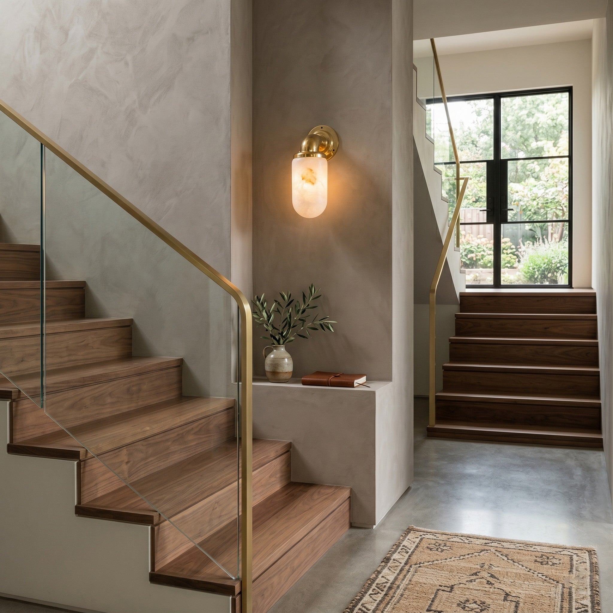 Aplique de pared utilitario vintage color alabastro | Ormexis
