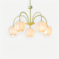 Romantic Tulip Chandelier With Matcha Green Finish