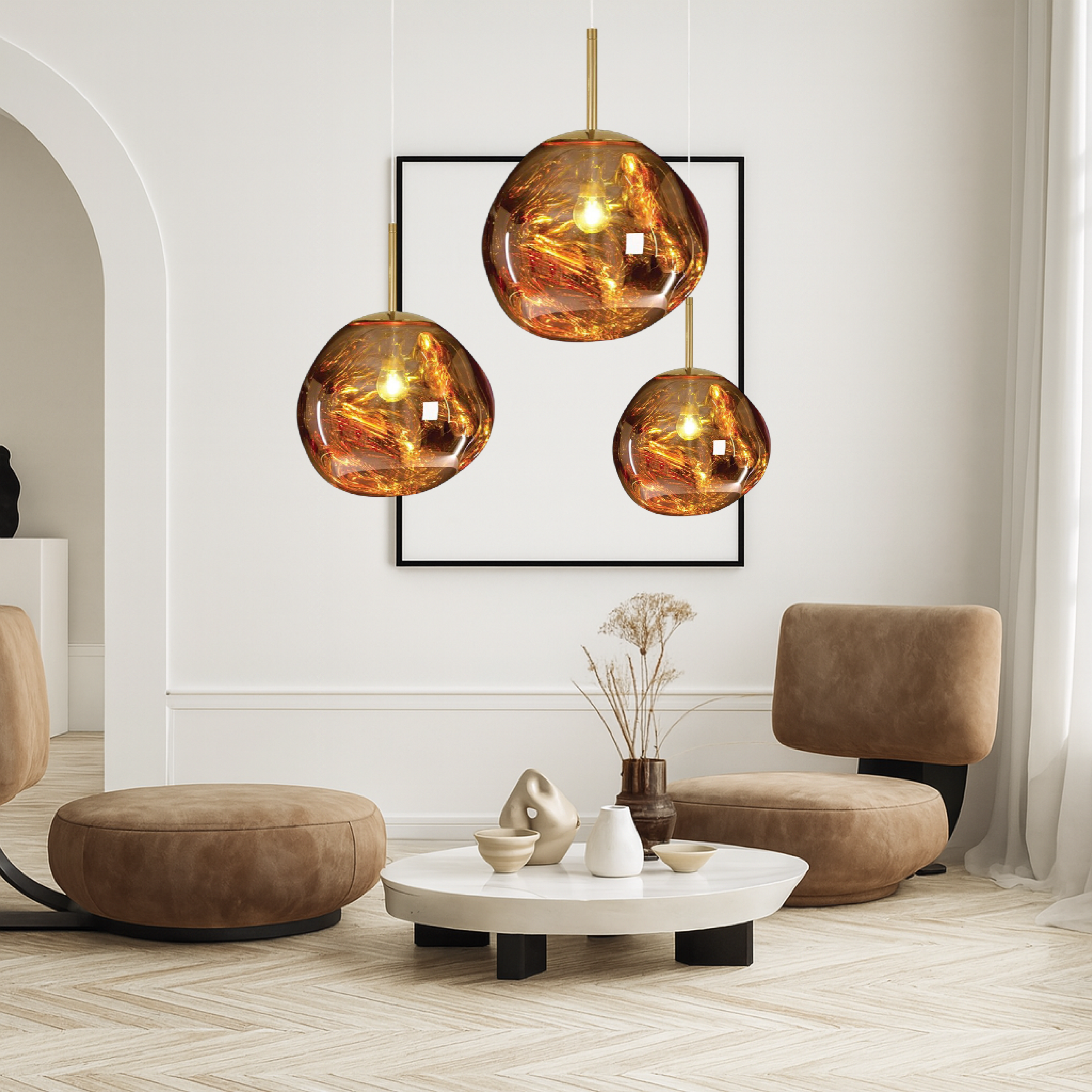 Lampa wisząca z formowanego szkła | Ormexis