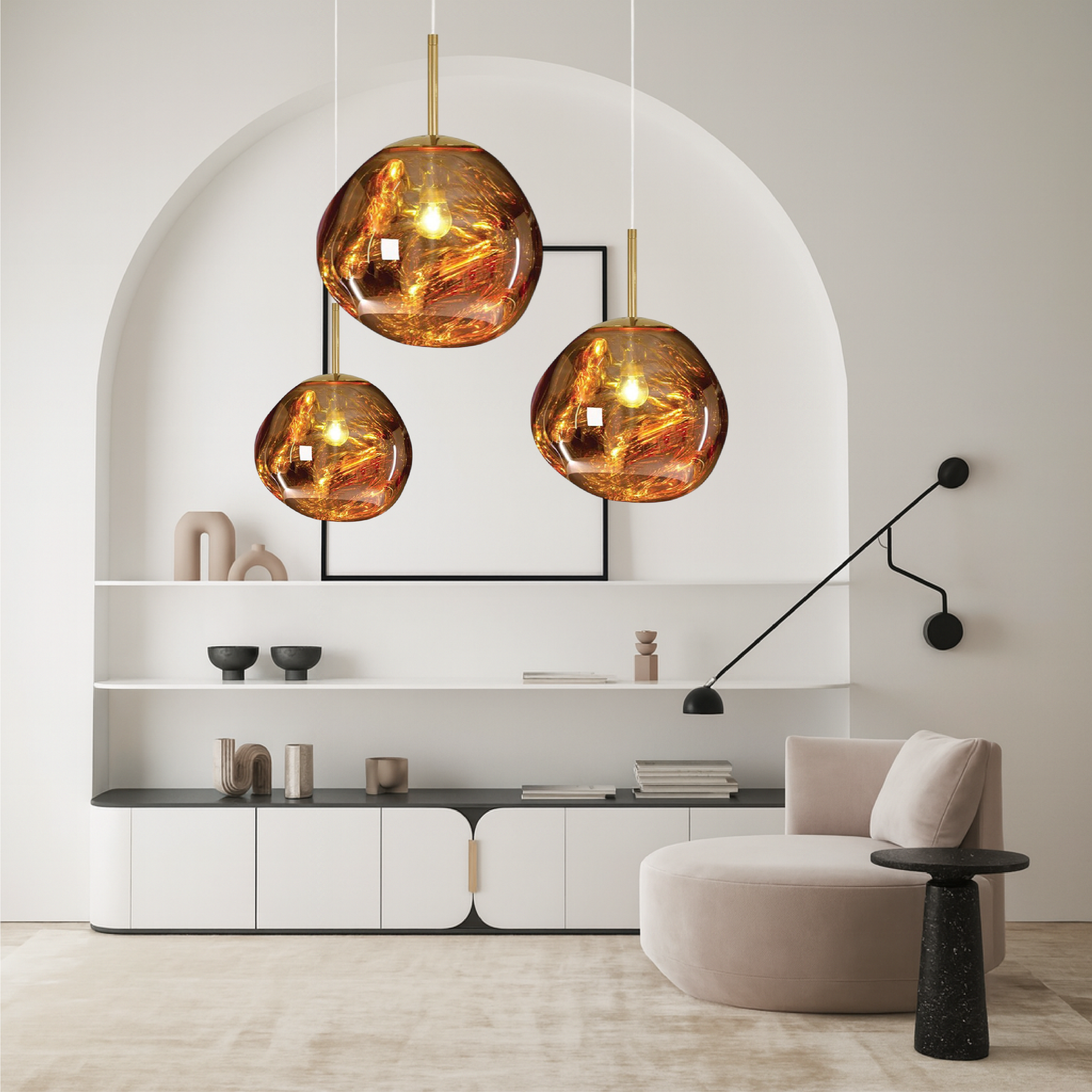 Lampa wisząca z formowanego szkła | Ormexis