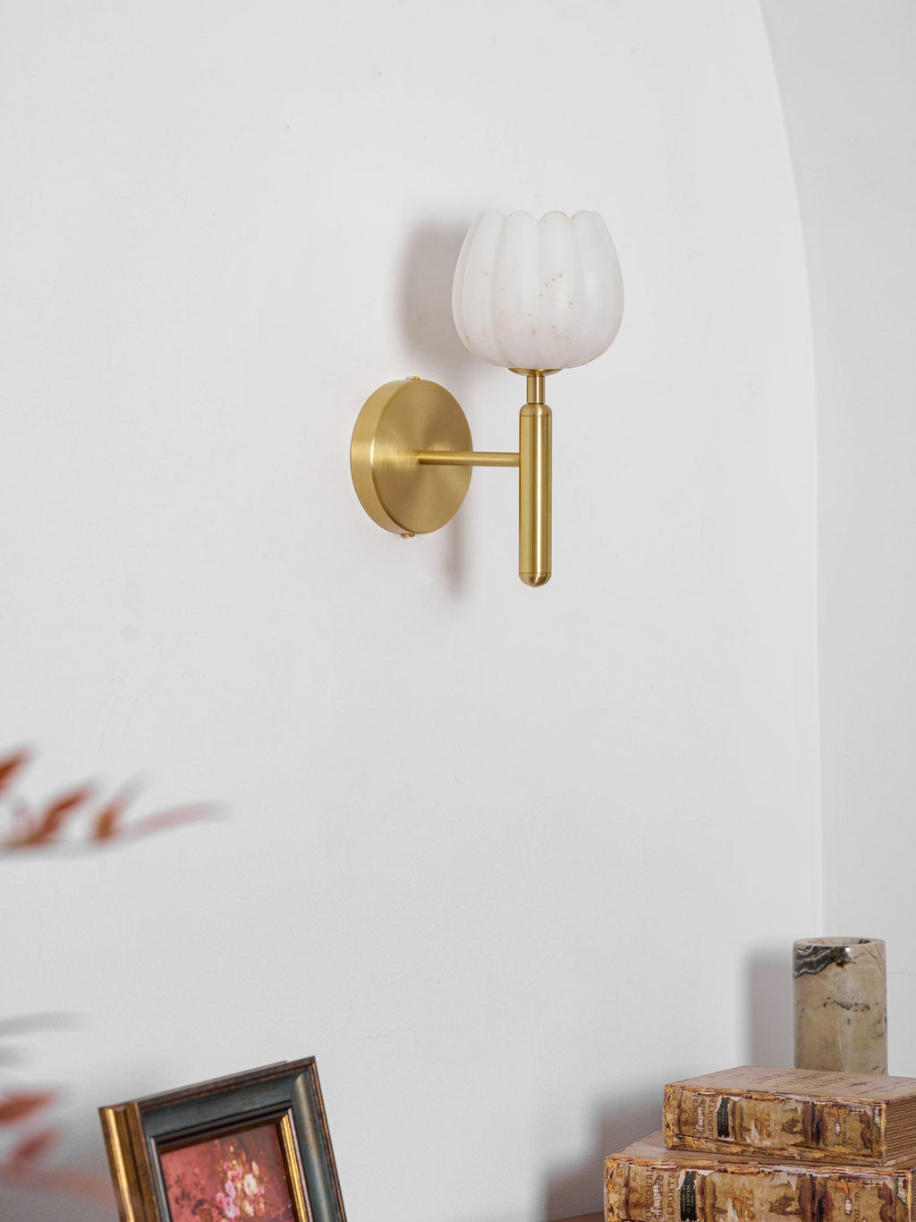 Fiore vägglampa i alabaster | Ormexis