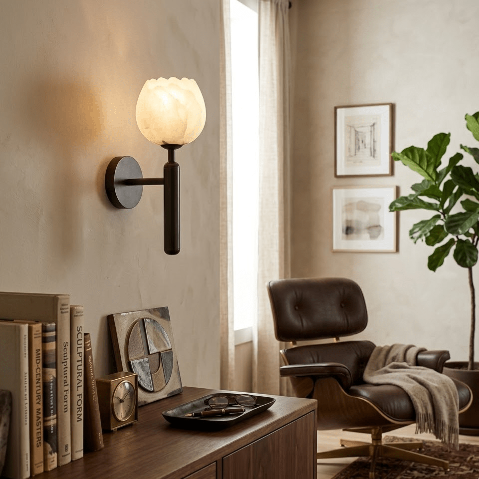 Fiore vägglampa i alabaster | Ormexis