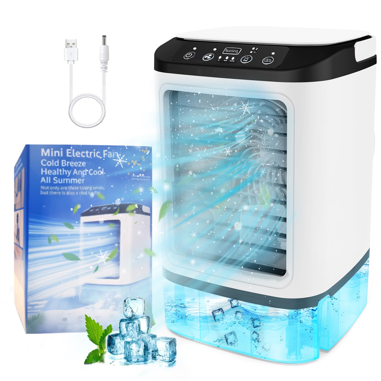 Mini-Klimaanlage 4-in-1 tragbarer Kühler mit schneller Kühlung und verstellbarem Luftstrom