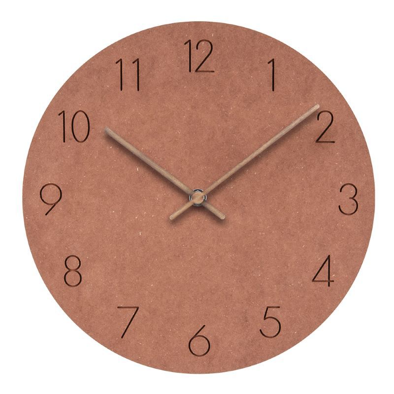 Minimalistické dřevěné nástěnné hodiny o průměru 29 cm se tichým chodem ve skandinávském stylu