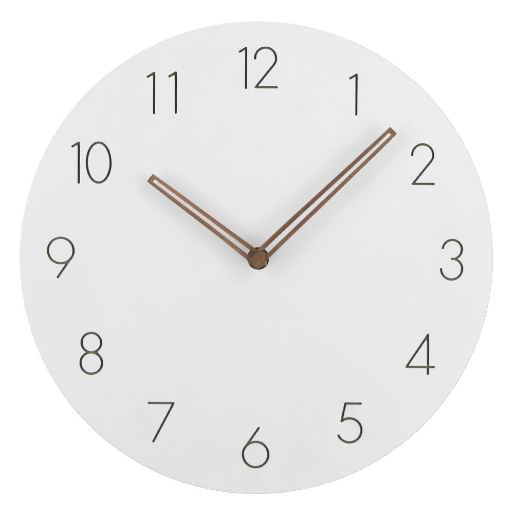 Minimalistické dřevěné nástěnné hodiny o průměru 29 cm se tichým chodem ve skandinávském stylu