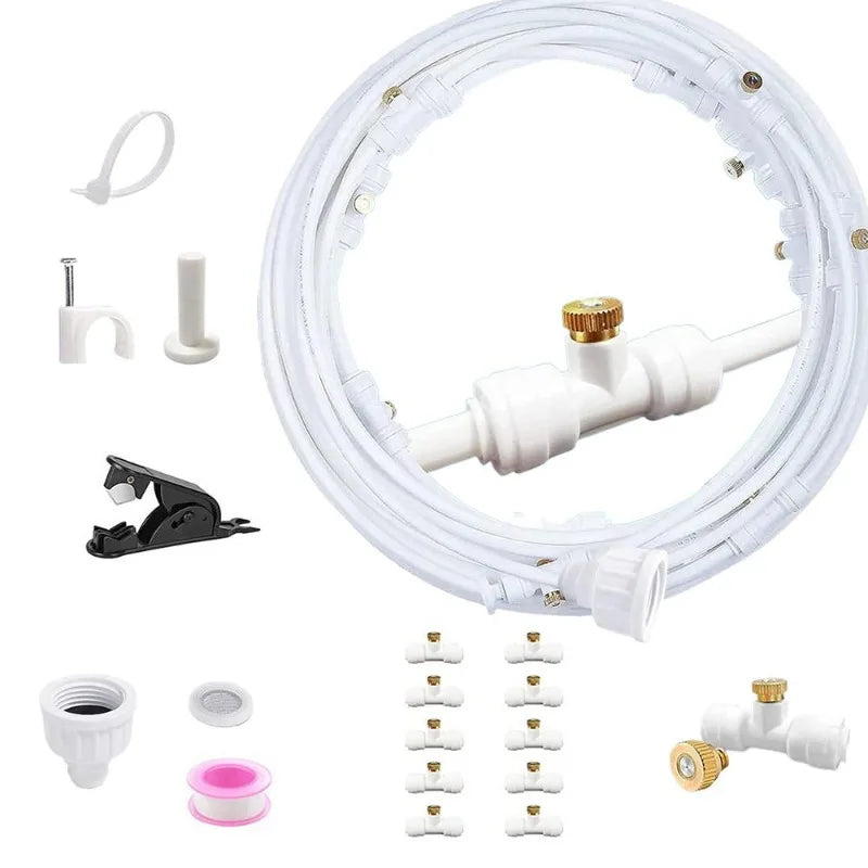 Système de brumisation extérieur avec installation rapide pour rafraîchir jardin et patio