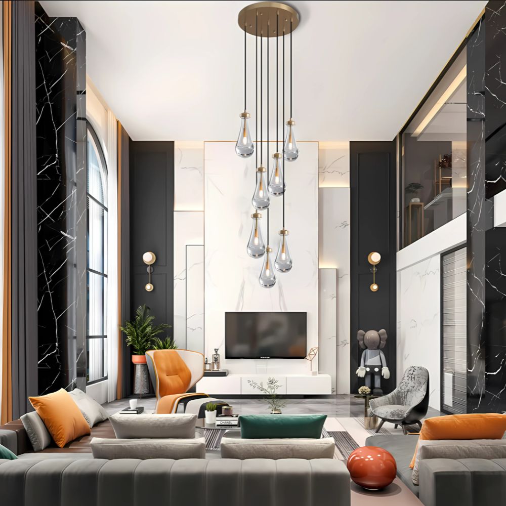 Modern Raindrop Chandelier for Foyer & Staircase | Ormexis