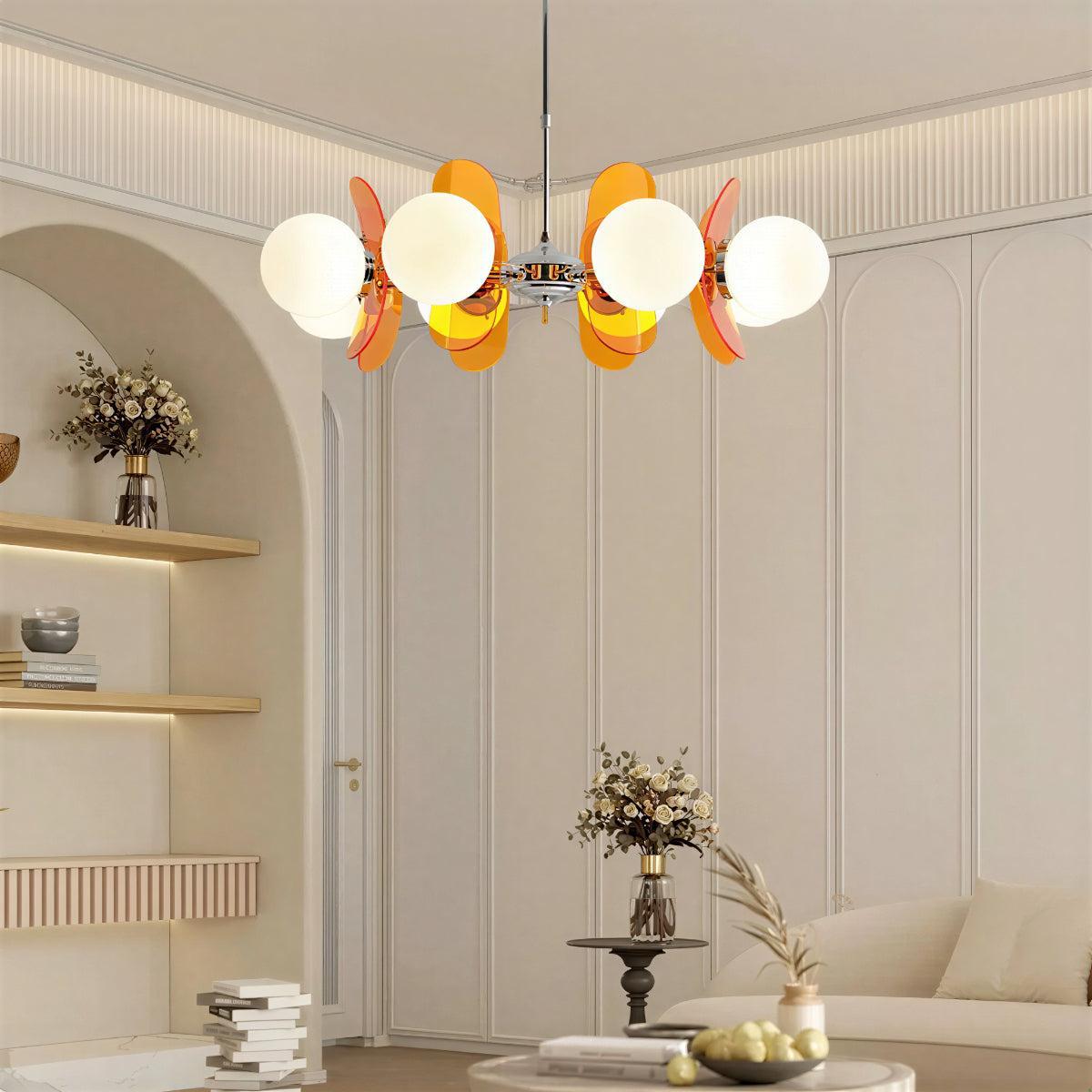 Moderne Sputnik-lysekrone med glasskuler | Ormexis