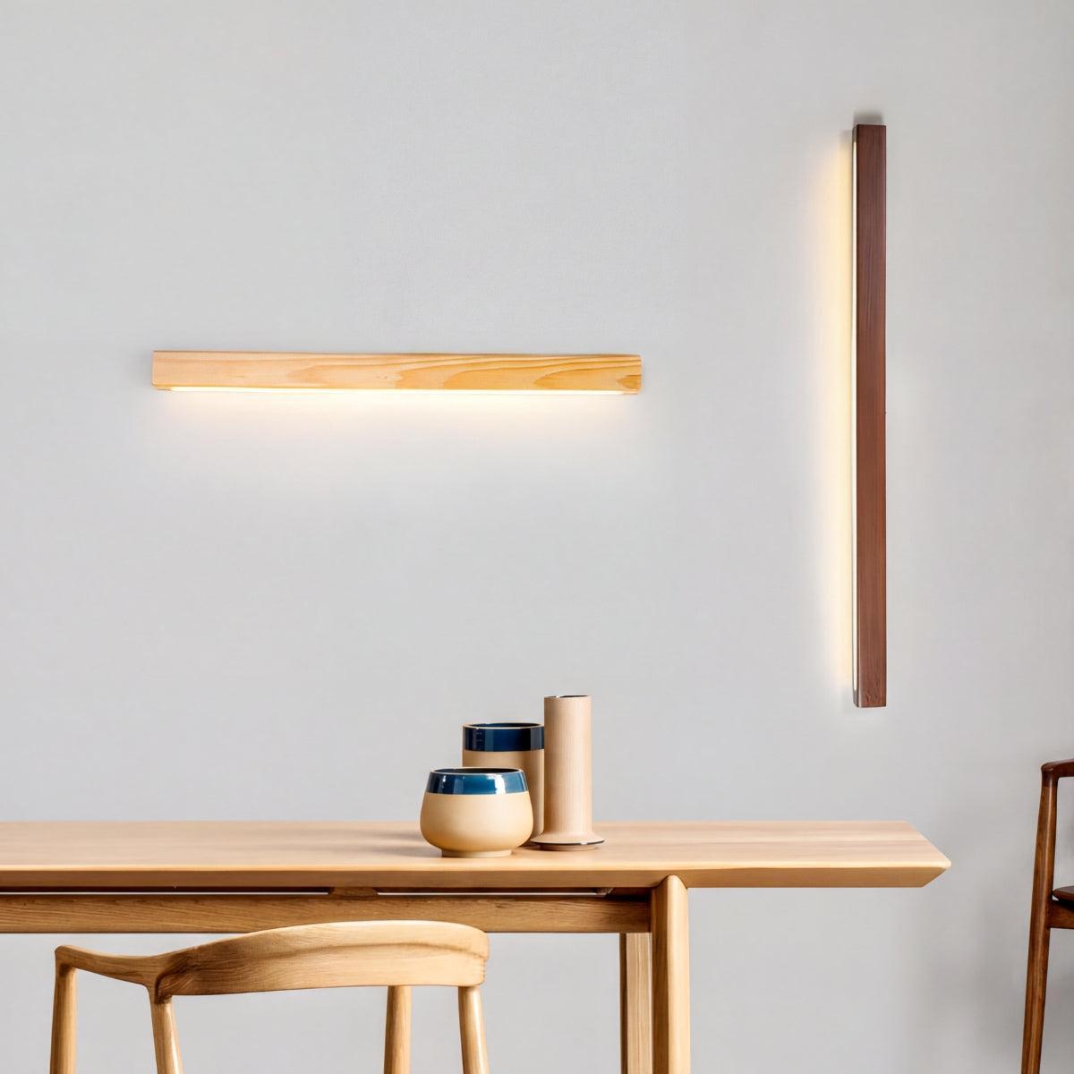Candeeiro de parede moderno para toucador com design minimalista e elegante em madeira | Ormexis