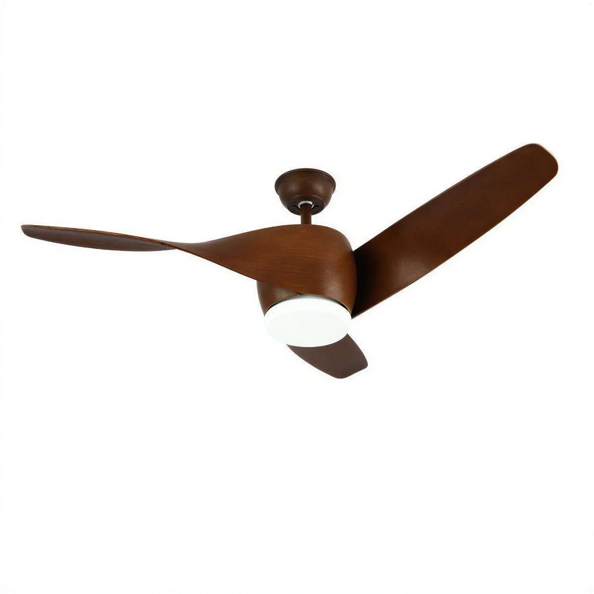 Modern Wooden Curved Ceiling Fan With Light | Ormexis