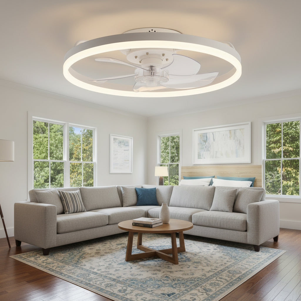 Stropní ventilátor s přímým montážním systémem a stmívatelným LED osvětlením
