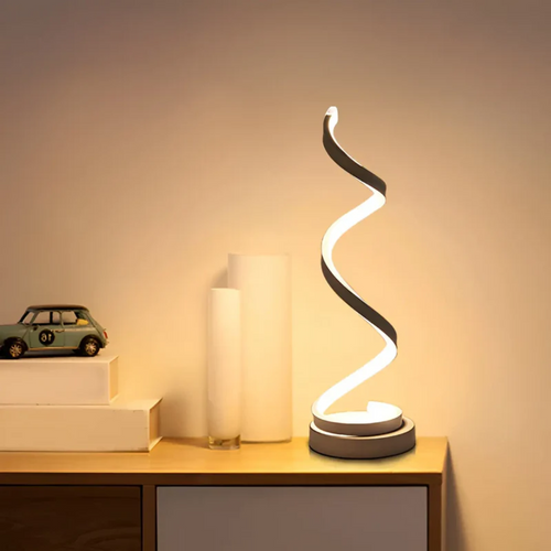 LumaSpiral Stmívatelná energeticky úsporná moderní spirálová stolní LED lampa Ormexis