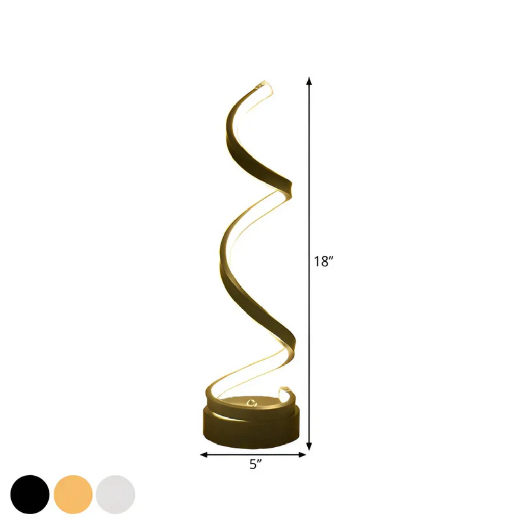 LumaSpiral stmívatelná lampa s efektivním LED moderním spirálovým stolním světlem
