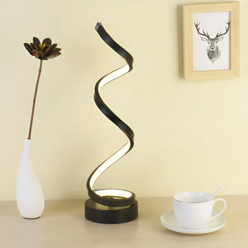 LumaSpiral stmívatelná lampa s efektivním LED moderním spirálovým stolním světlem