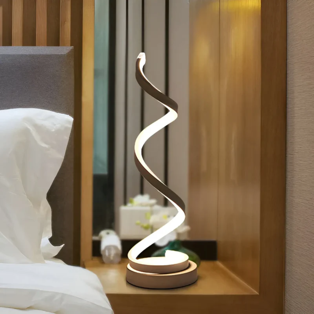 LumaSpiral stmívatelná lampa s efektivním LED moderním spirálovým stolním světlem