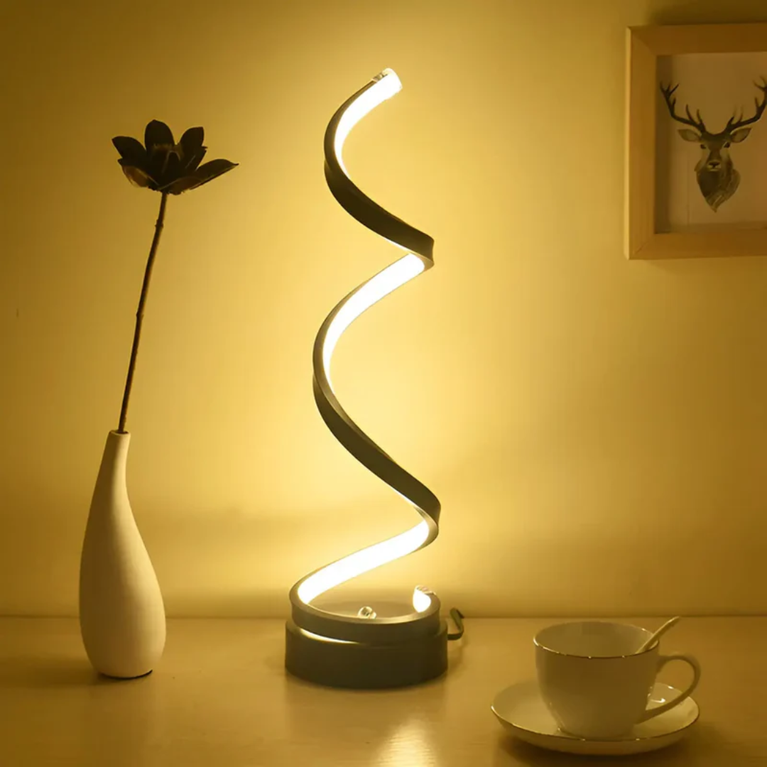 LumaSpiral stmívatelná lampa s efektivním LED moderním spirálovým stolním světlem