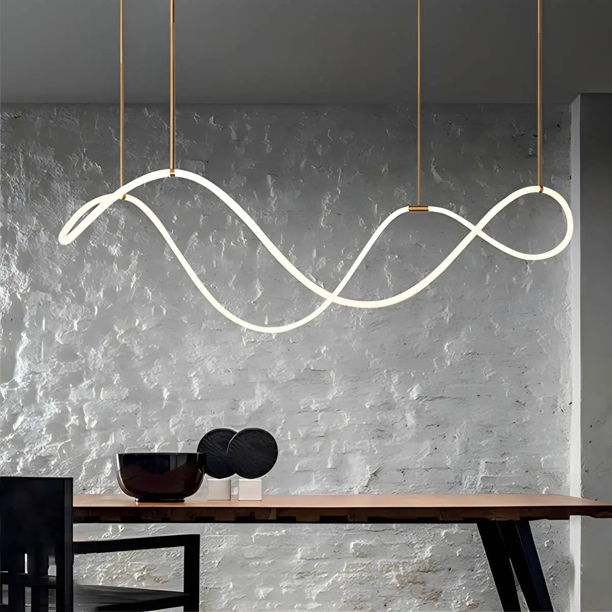 Pendellampe med lang slange for spisestue, moderne LED-armatur