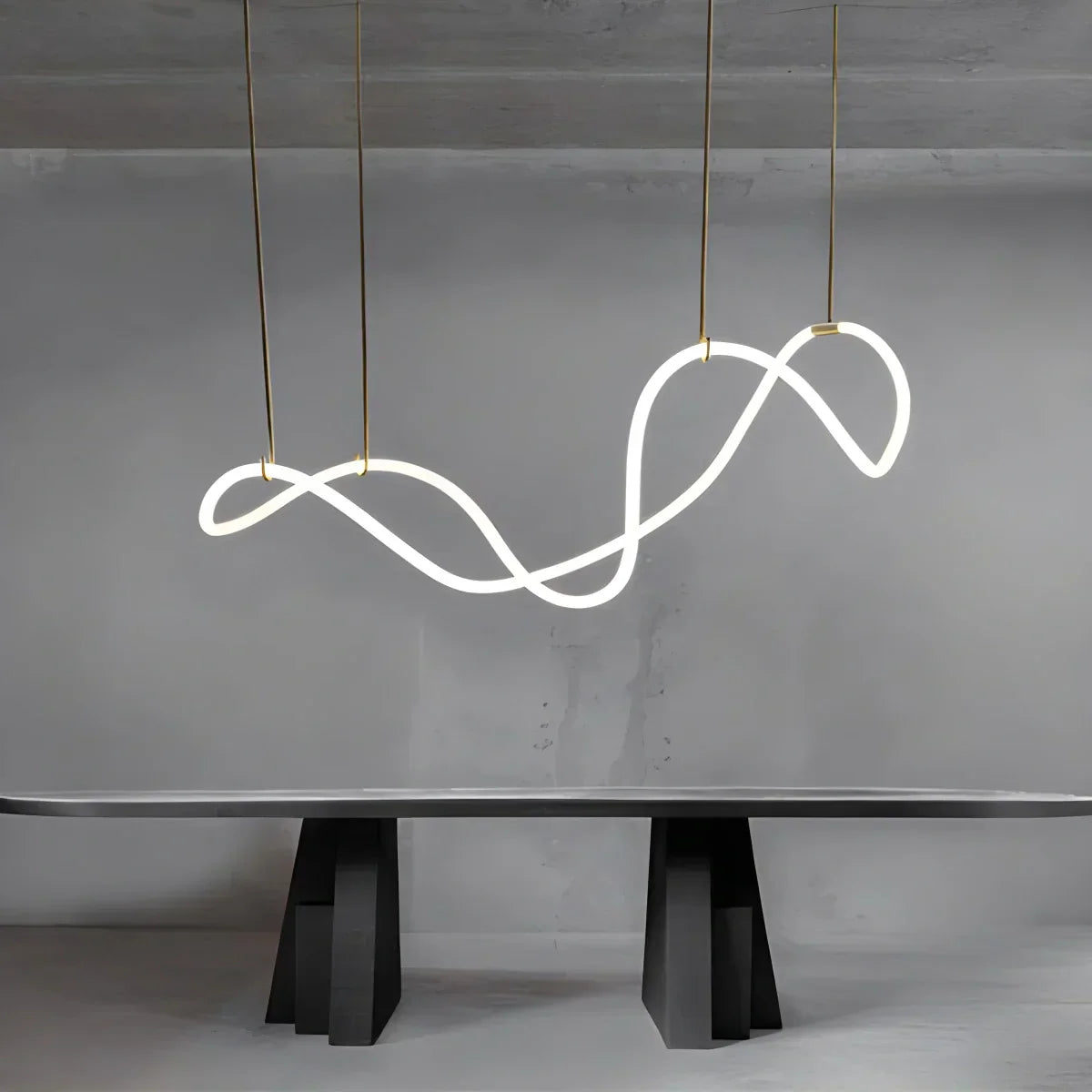 Pendellampe med lang slange for spisestue, moderne LED-armatur