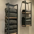 Sleek Towel Rack With Waterproof Shelf For Bathroom Storage