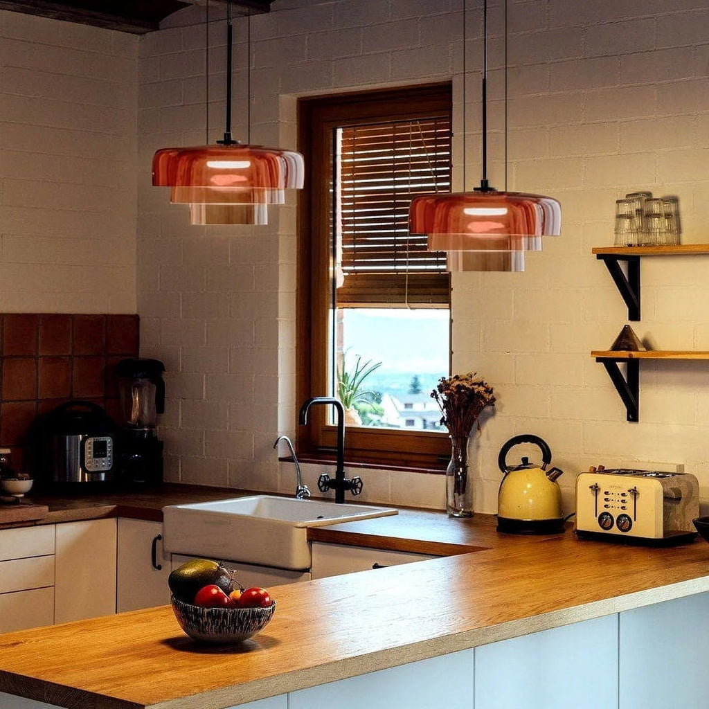 Kirrea Moderne Glas-Pendelleuchte für Küchenbereiche
