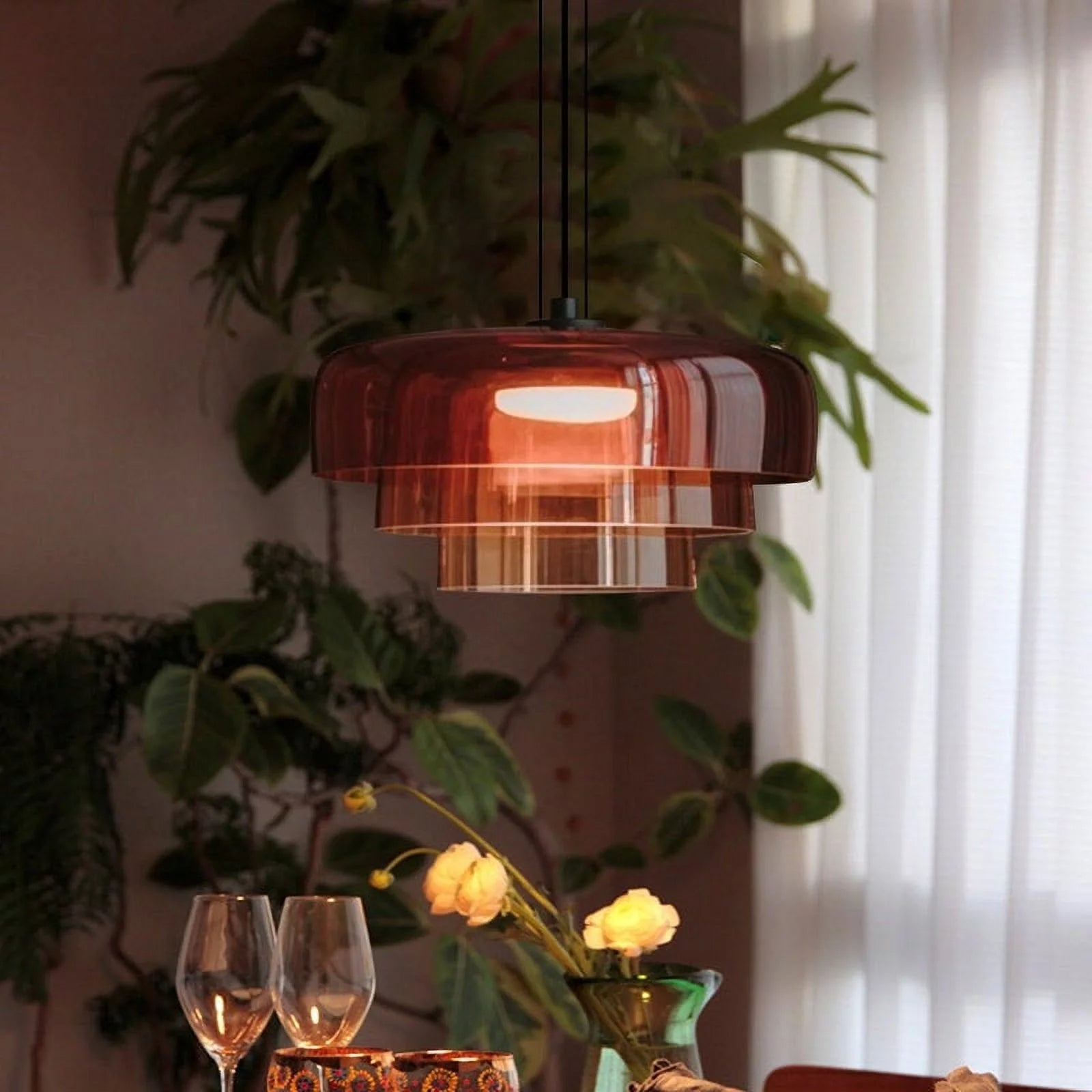 Kirrea Moderne Glas-Pendelleuchte für Küchenbereiche