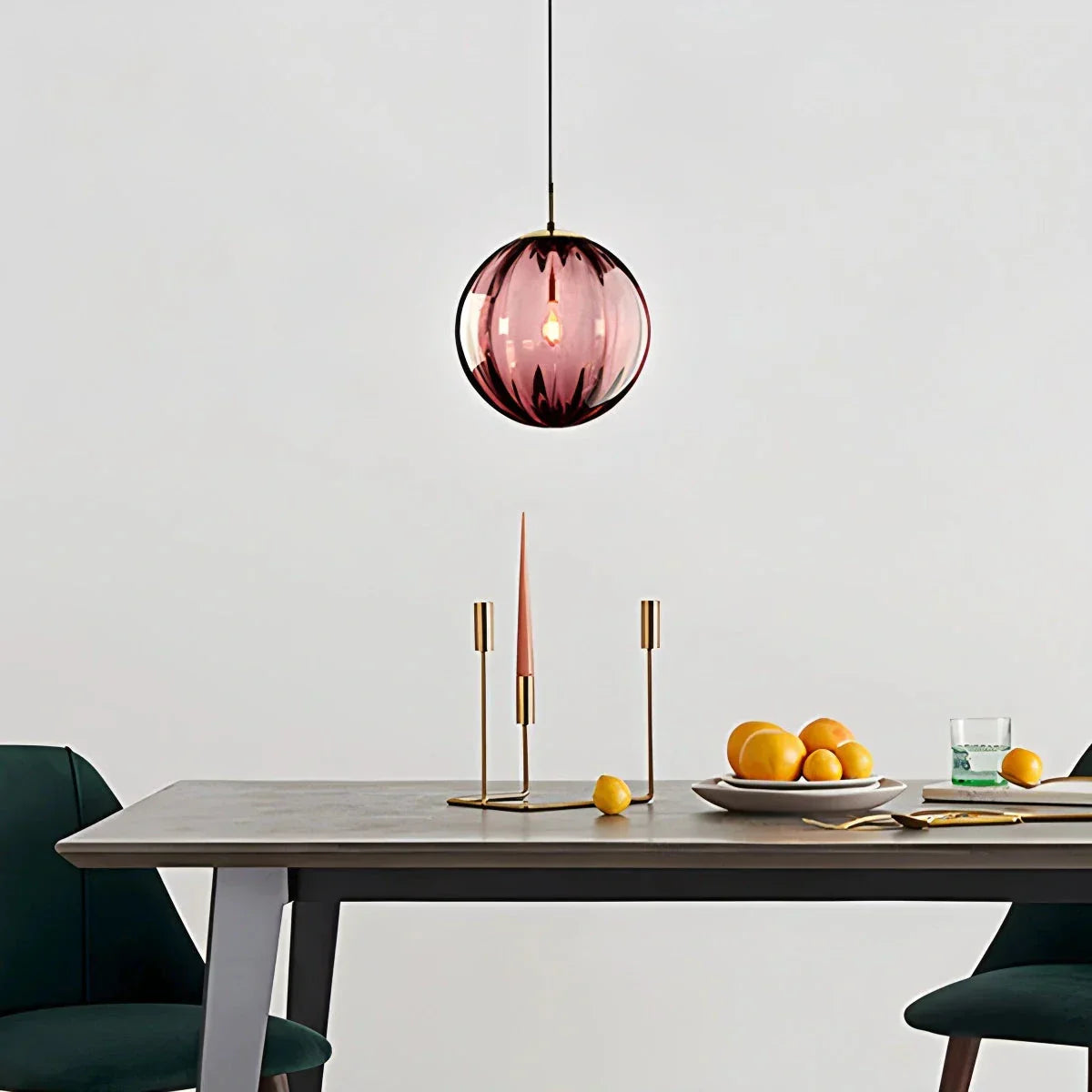 Nordic Glass Globe Pendant Light With Water Pattern For Modern Homes