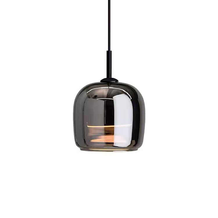 Závěsná lampa Arden Black s odstínem kouřového skla