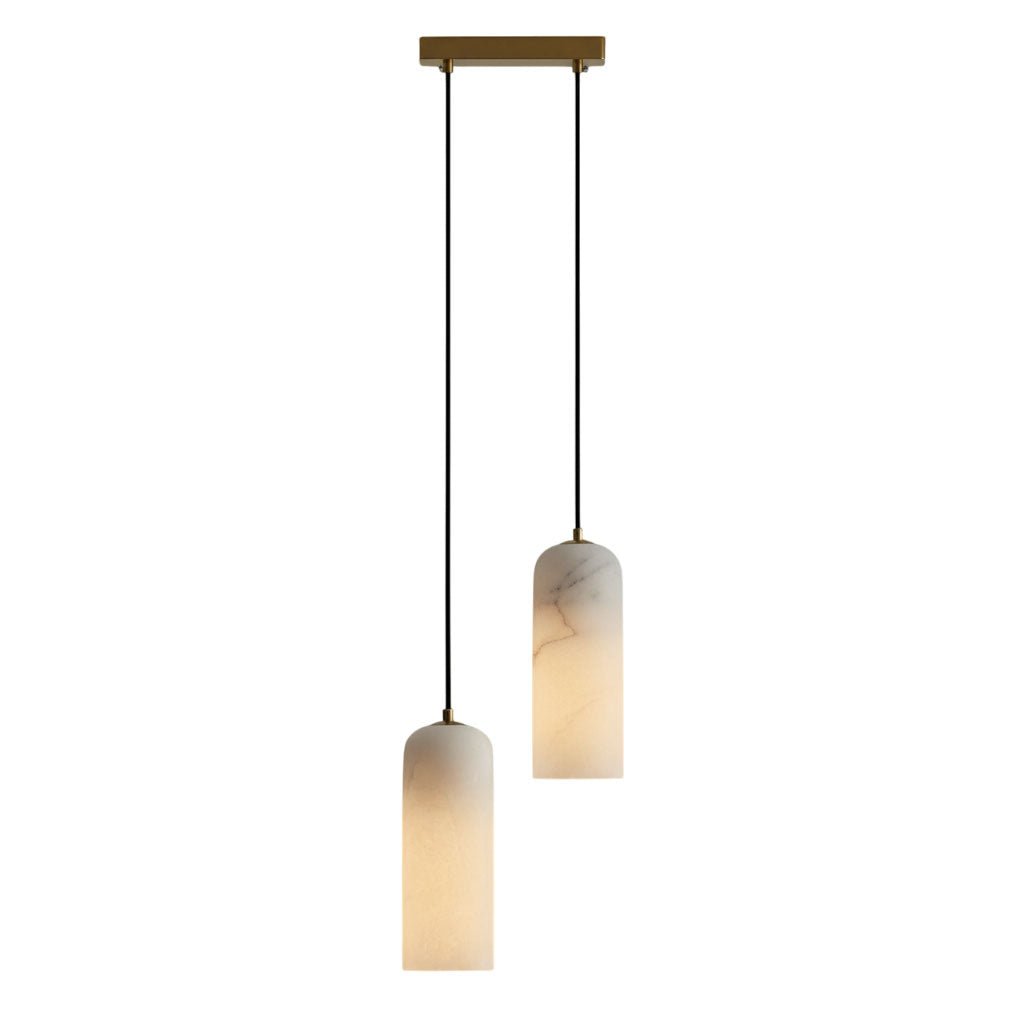 Moderne globependellampe i alabast med messingfinish | Ormexis