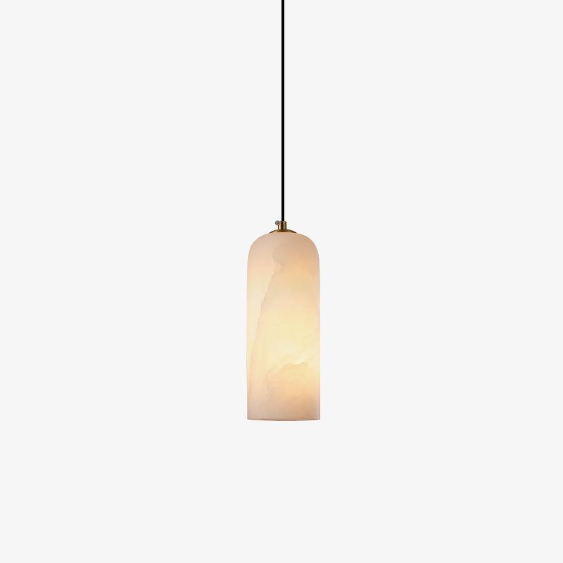 Moderne globependellampe i alabast med messingfinish | Ormexis