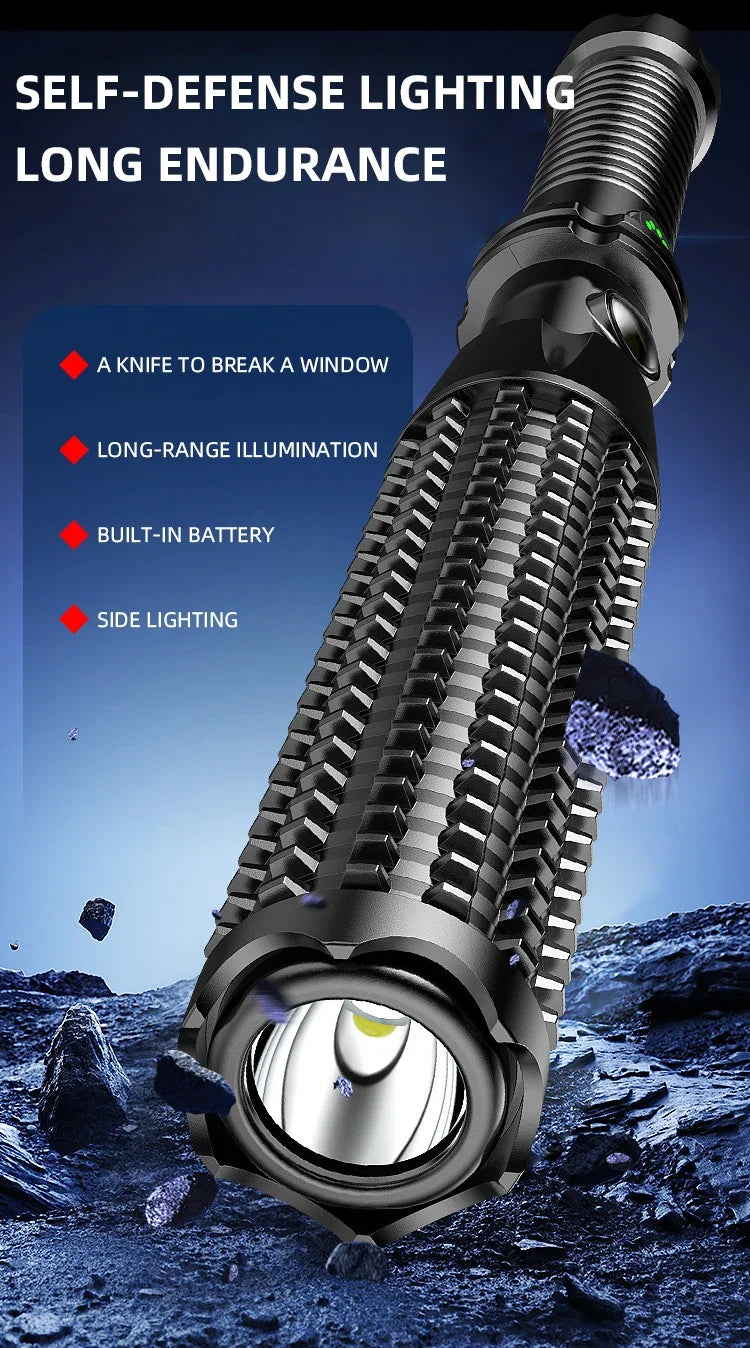 Rechargeable LED Flashlight For Self Defense And Outdoor Safety, Portable And Ultra Bright