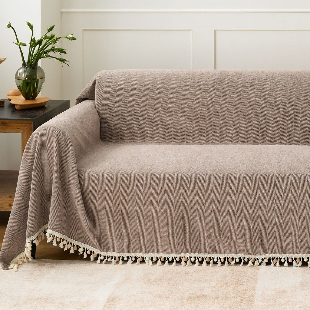 Herringbone Tassel Sofa Cover | Ormexis