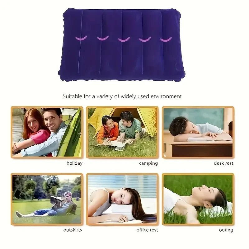 Napvoy ergonomický cestovní polštář s nafukováním vzduchem pro přenosné pohodlí kdekoli