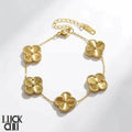 Nature's Charm Adjustable Chain Clover Bracelet For Timeless Style
