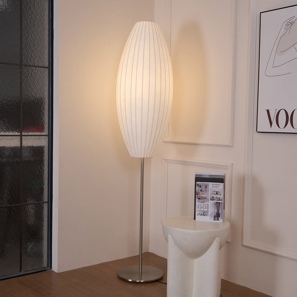 Spherical Ribbed Shade Floor Lamp | Ormexis